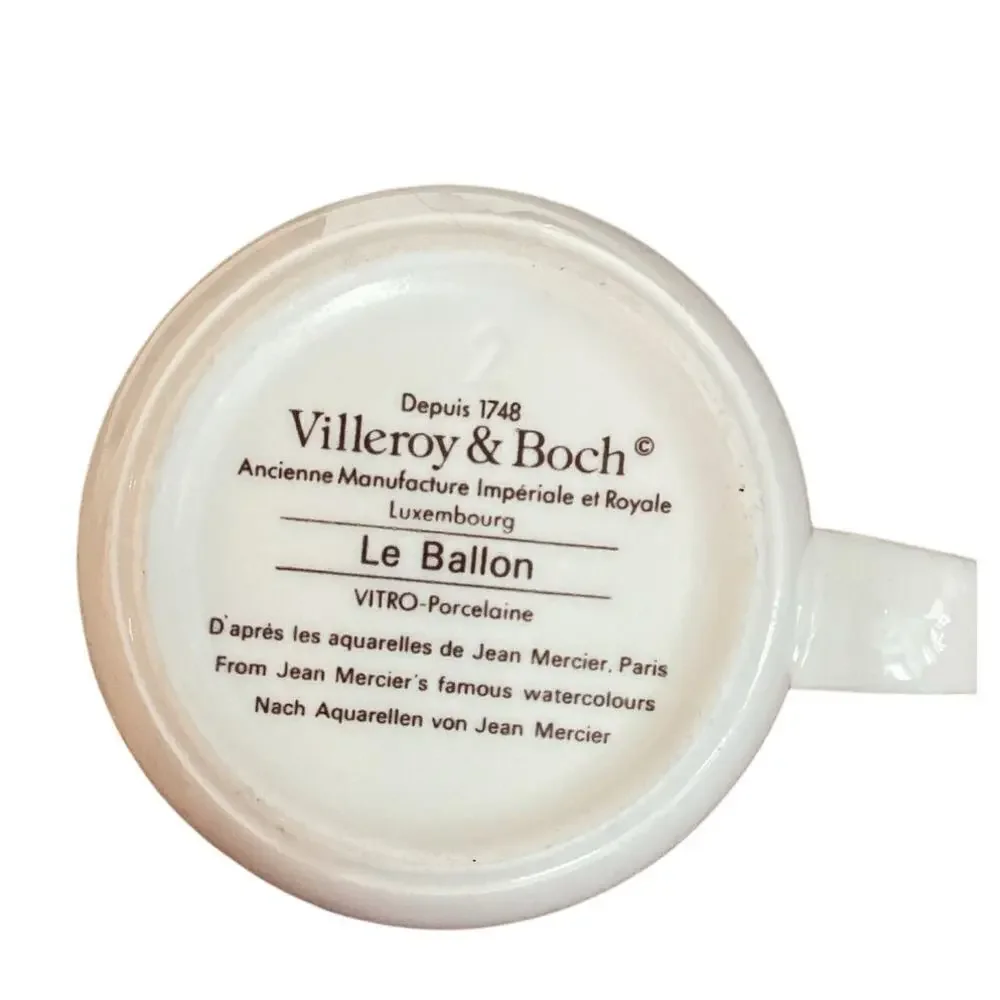 Vtg Villeroy and Boch Le Ballon Jean Mercier Vitro Porcelain 8 Oz Coffee Mug Cup